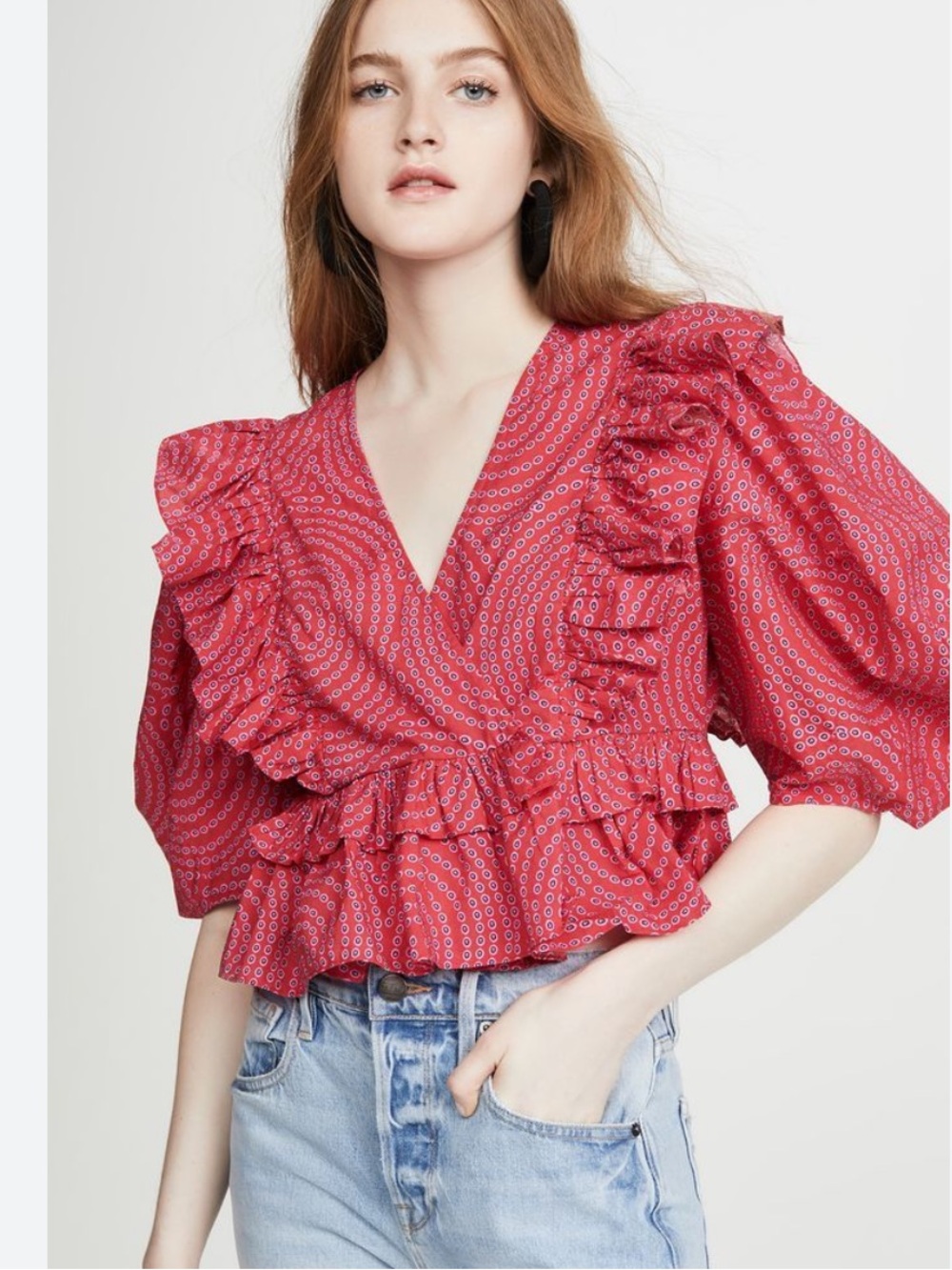 RHODE Ruffle Peplum Blouse